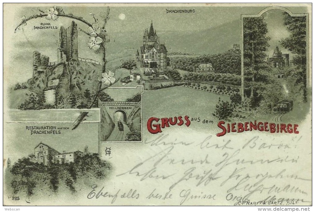 AK Königswinter Siebengebirge Mondscheinlitho 1896 #33 - Koenigswinter