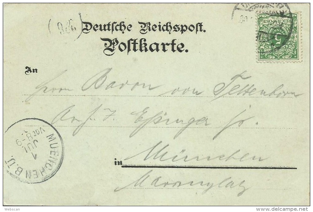 AK Königswinter Siebengebirge Mondscheinlitho 1896 #33 - Koenigswinter