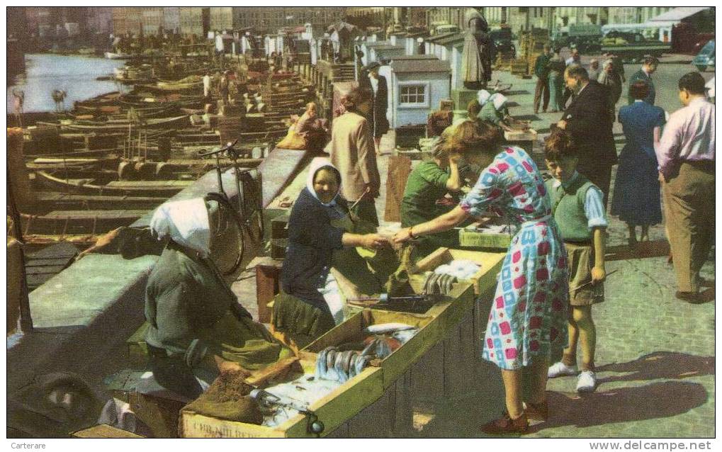 Cpa Copenhague 1950  Marché Aux Poissons,DANEMARK,rare,denmark - Dänemark