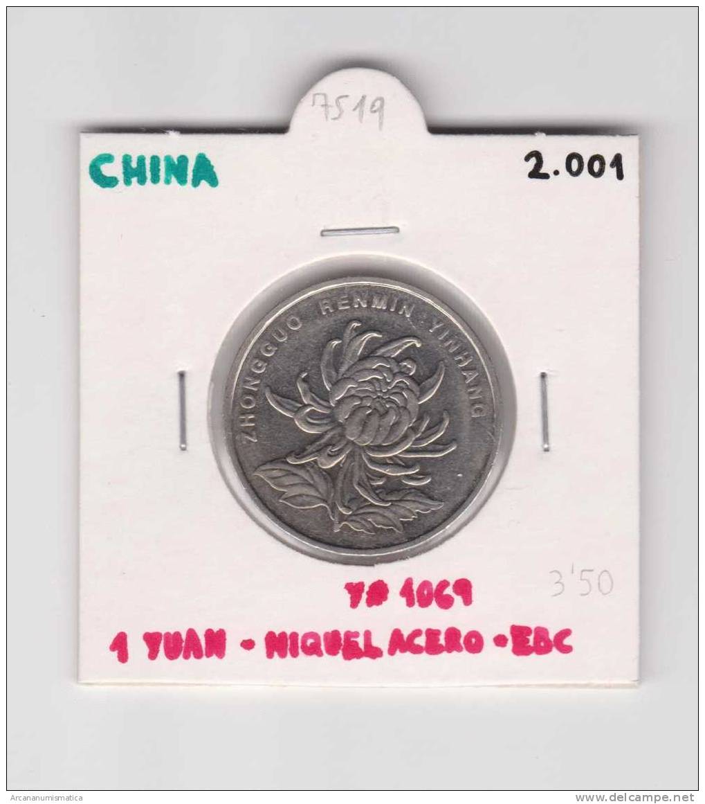 CHINA  1  YUAN  NIQUEL-ACERO  2.001  Y#1069 EBC/XF  DL-7519 - China