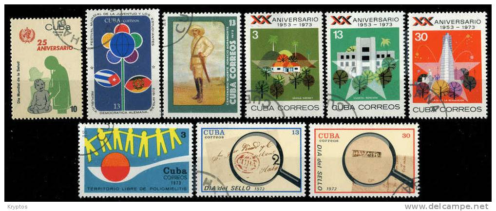 Cuba 1973 - 9 Stamps - Usati
