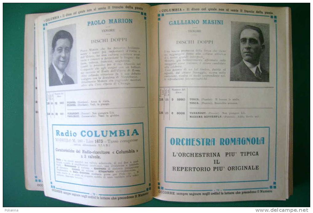 PDM/17 CATALOGO GENERALE 1932-DISCHI COLUMBIA/ill. Codognato - Musica