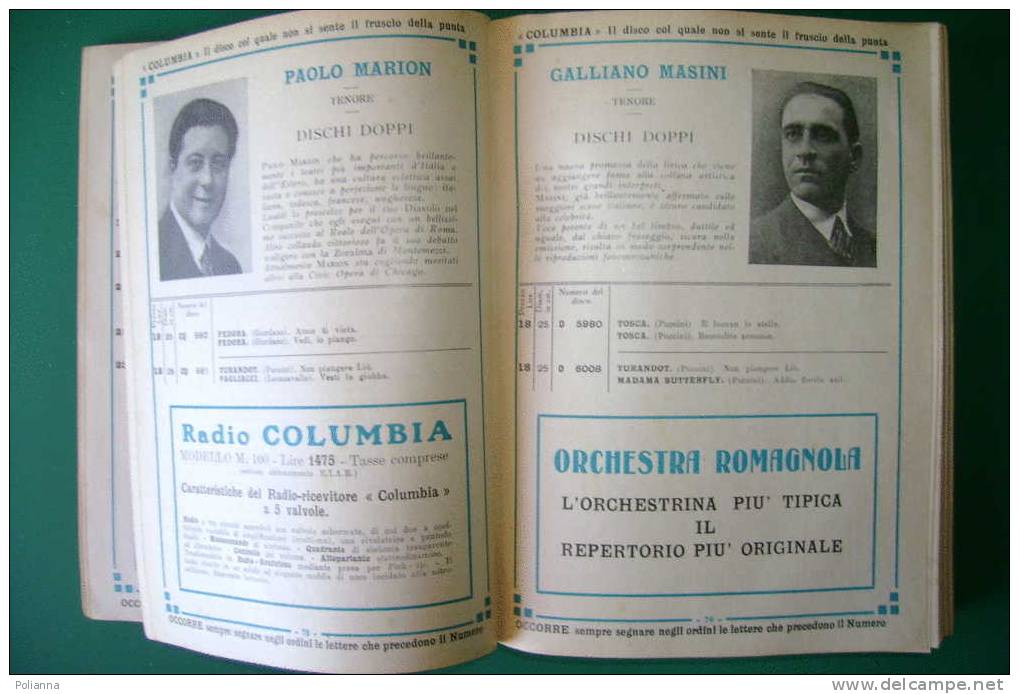 PDM/17 CATALOGO GENERALE 1932-DISCHI COLUMBIA/ill. Codognato - Musique
