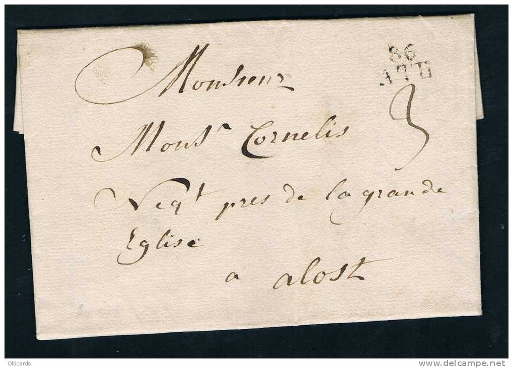 Belgique Précurseur 1796 Lettre Avec Marque 86/ATH. - 1794-1814 (Französische Besatzung)