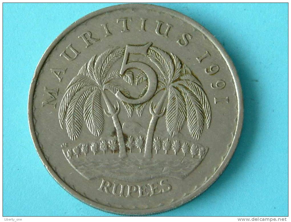 1991 - 5 RUPEES / KM 56 ( For Grade , Please See Photo ) ! - Maurice