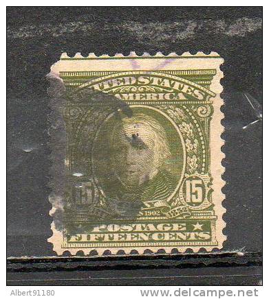 USA  H Clay 15c Vert Olive  1902-03 N°153 - Used Stamps