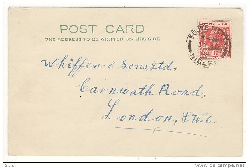 Nigeria 1934 Postcard To UK Ebute Metta --(@) - Nigeria (...-1960)