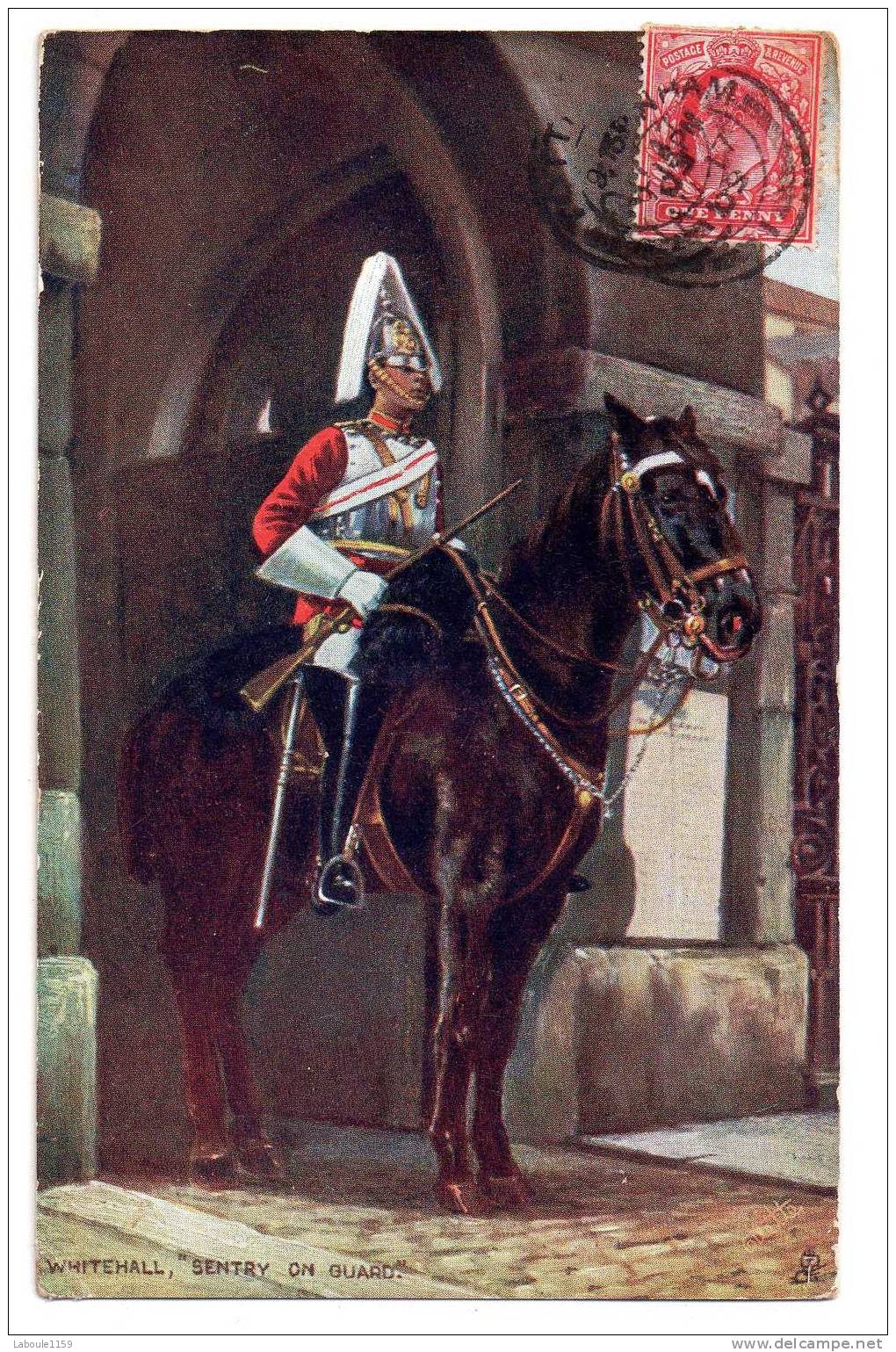 TUCK OILETTE ILLUSTRATEUR : Vintage Artist Signe Postcard The Military In London - "Whitehall Sentry On Guard" - Tuck, Raphael