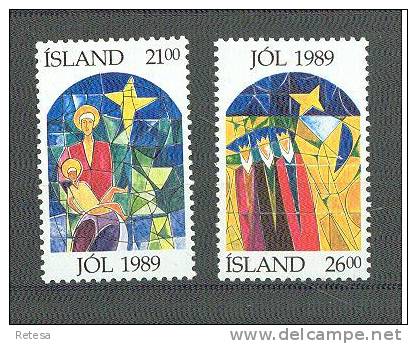 IJSLAND  MODERNE  KUNST JOL  1989 ** - Unused Stamps