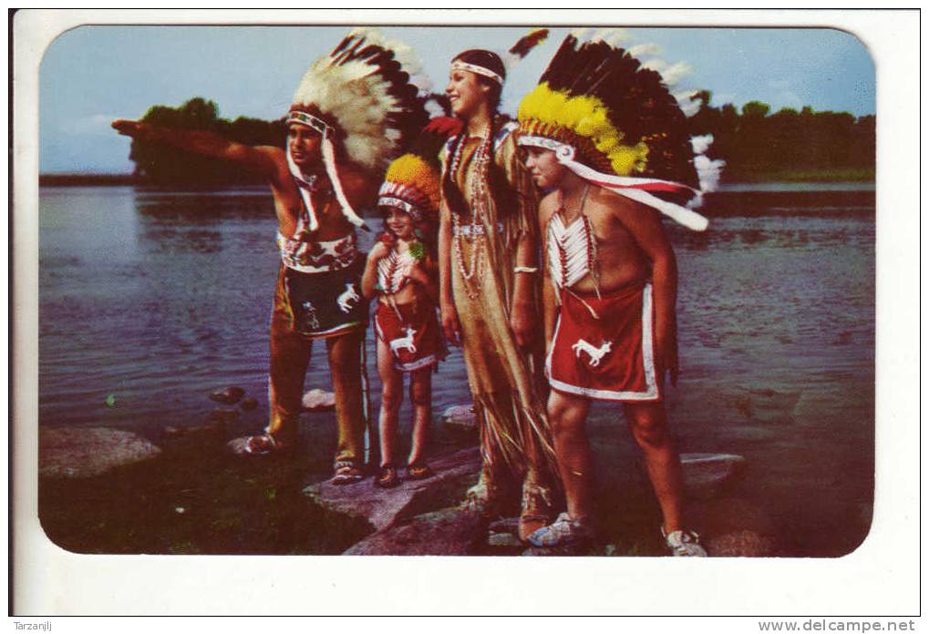CPSM D'indien D'amérique (Canada): KA-NA-WA-KE ( Chef Iroquois Et Famille) - Non Classés