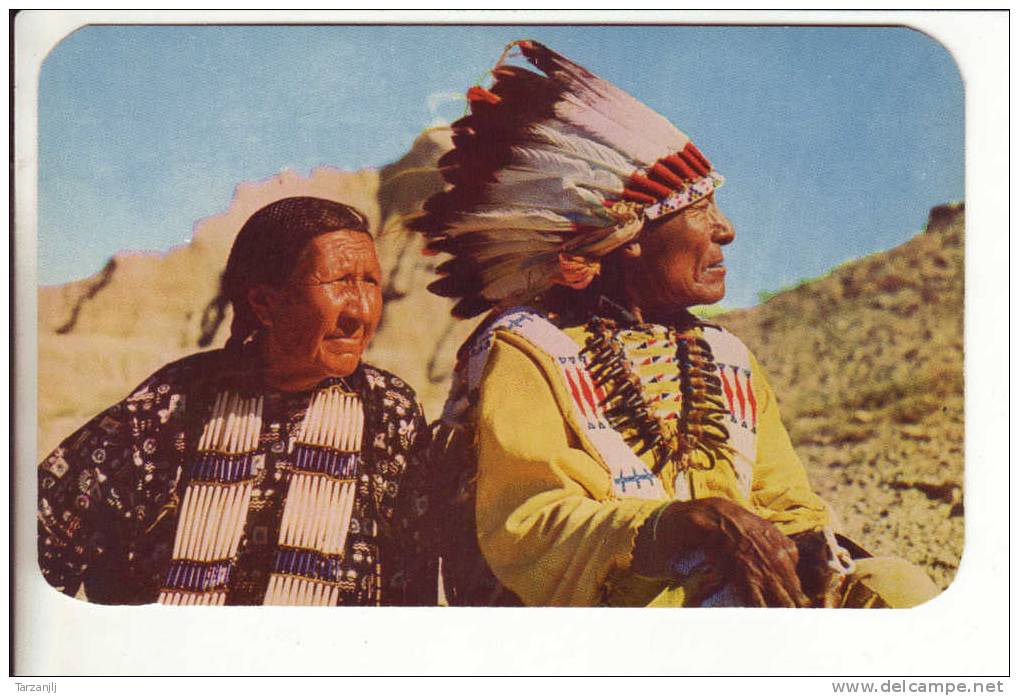 CPSM D'indien D'amérique (USA): Indian Chief And Squaw - Non Classés