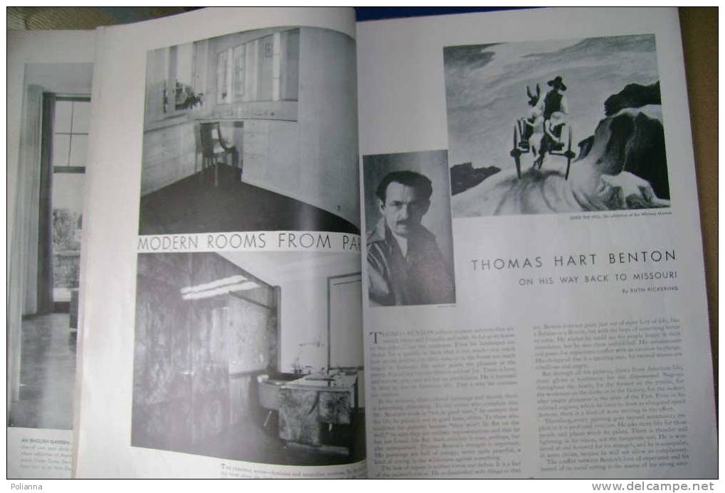 PDM/40 ARTS & DECORATION 1934-35/Hollingsworth/Eberman/Bahuaus/design/Wright/Hawaii/Capri/Uccelli esotici