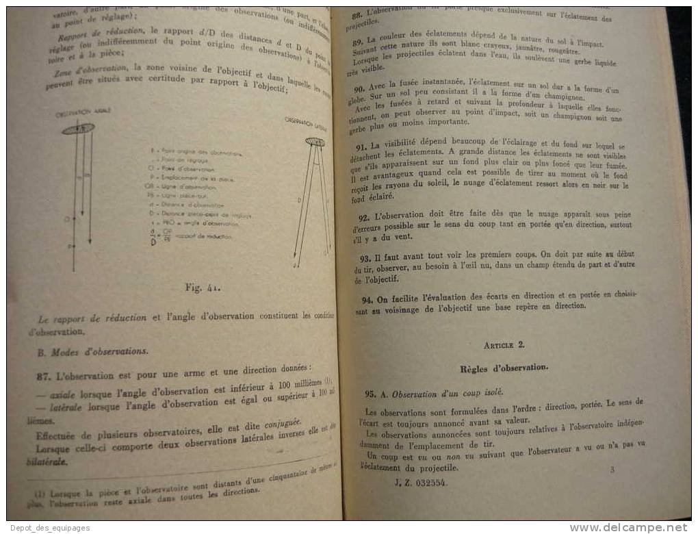 MANUEL : INSTRUCTION sur le TIR DES MORTIERS 1950