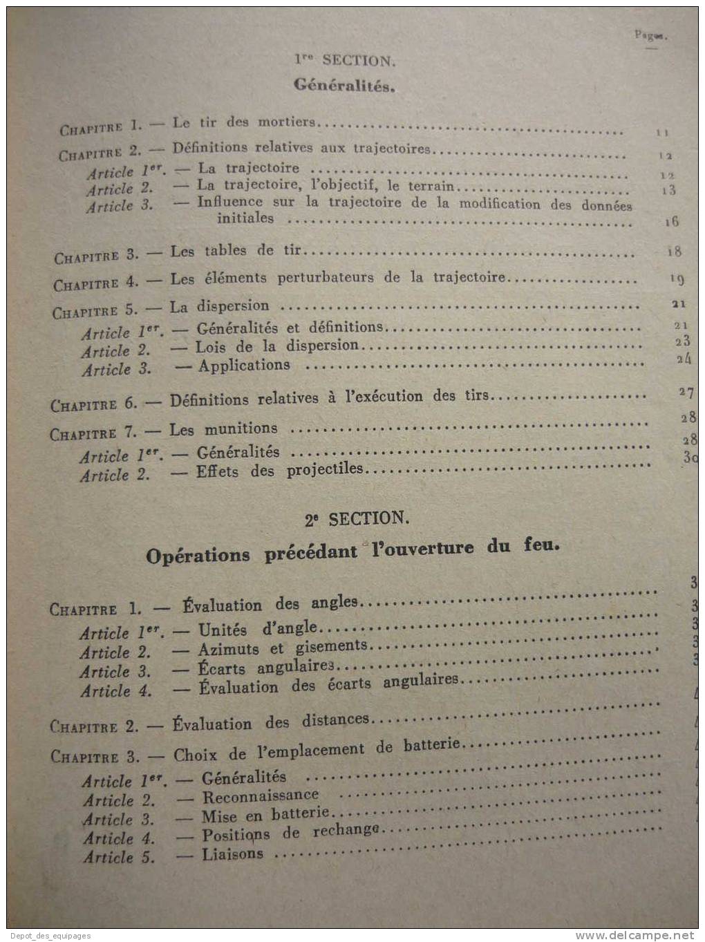 MANUEL : INSTRUCTION sur le TIR DES MORTIERS 1950