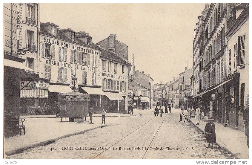 Montreuil Sous Bois 93 - Rue Paris à La Croix De Chavaux - Immeubles - Marque Postale St Mandé 1905 - Montreuil