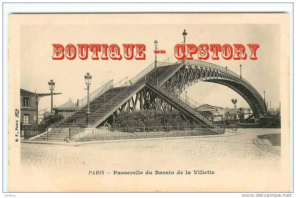75019 PARIS - Passerelle Du Bassin De La Villette - Bridge - Pont - Dos Scané - Paris (19)