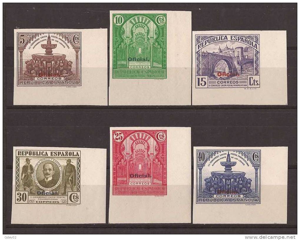 ES620-L2122.Spain Espagne PANAMERICANA OFICIAL1931.(Ed 620/9sd**)sin Charnela SUPER LUJO SIN DENTAR ESQUINA DE PLIEGO - Unused Stamps