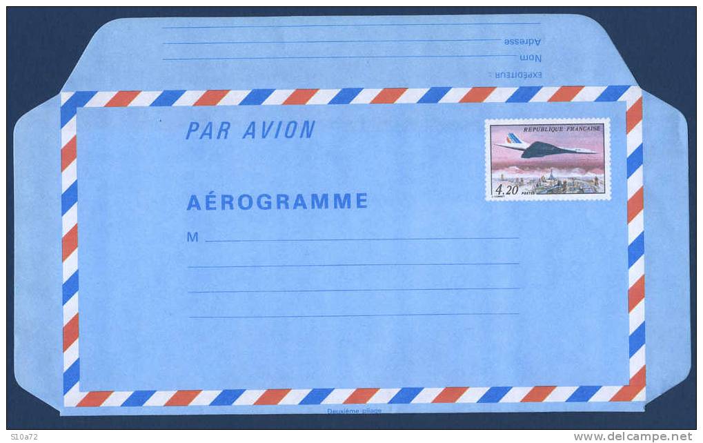 France - Aérogramme 1016-AER - Concorde Survolant Paris - Luchtpostbladen