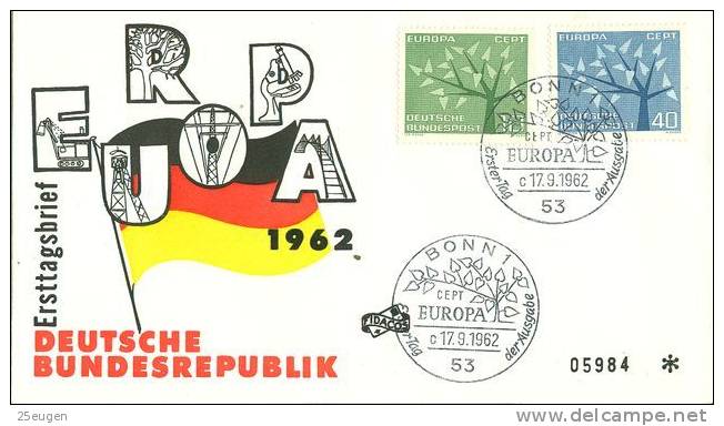 GERMANY 1962 EUROPA CEPT FDC - 1962