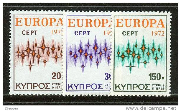 CYPRUS  EUROPA CEPT 1972  MNH - 1972