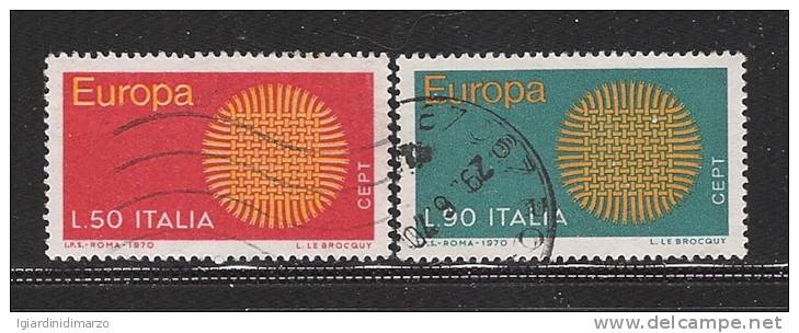 ITALIA - EUROPA CEPT 1970 - Serie Completa Di 2 Valori Usati - In Ottime Condizioni. - 1970