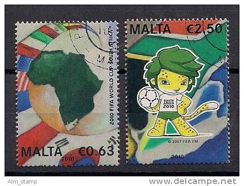 2010  Malta  Mi. Bl. 1644-5 Used    FIFA TM  South Africa - 2010 – Zuid-Afrika