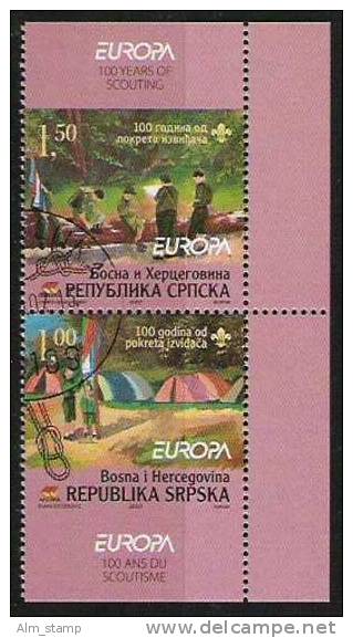 2007 Republika Srpska / BiH Serb. Rep.  MI. 386-7 DO/ DU  Used Booklet Stamp  Europa - 2007