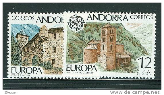 SPANISH  ANDORRA  1978 EUROPA CEPT   MNH - 1978