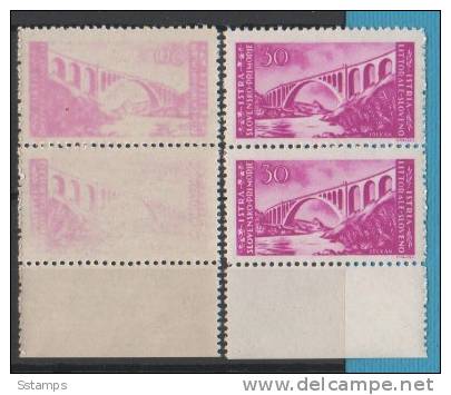 A-233  JUGOSLAVIA TRIESTE B ITALIA SLOVENIA LITORALE ISTRIA  ERROR ROULLETTE  PERFORATION 10 1-2 -- 11 1-2  NEVER HINGED - Neufs