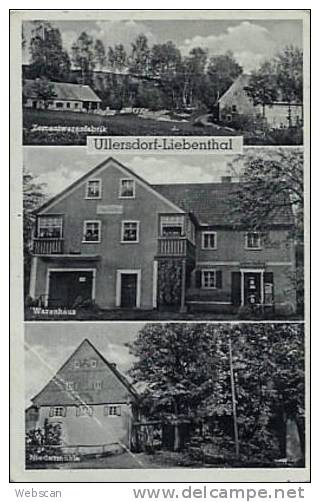 AK Lubomierz Ullersdorf-Liebenthal Zementfabrik Warenhaus Niedermühle ~1930 #01 - Schlesien