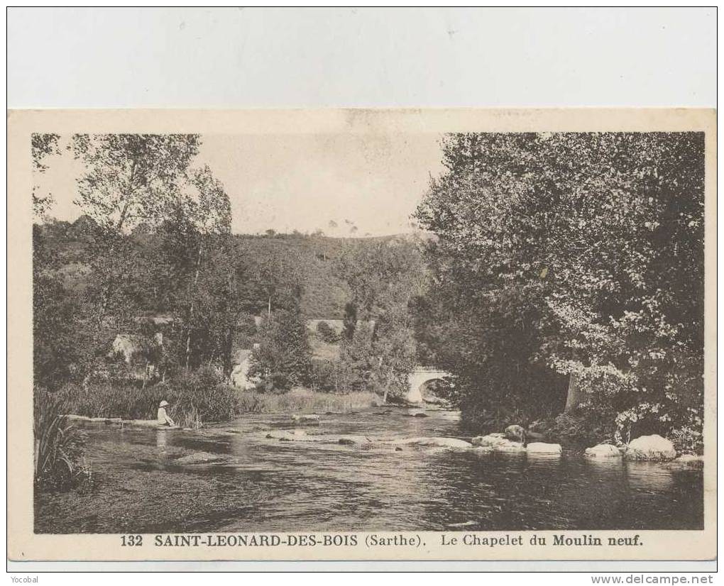 Cp , 72 , SAINT-LÉONARD-des-BOIS , Le Chapelet Du Moulin Neuf - Saint Leonard Des Bois