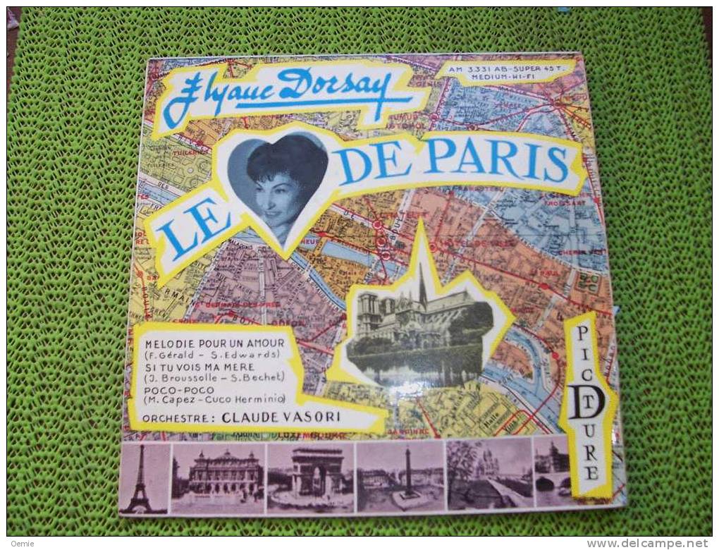 ELYANE  DORSAY  °  AUTOGRAPHE SUR VINYLE 45 TOURS - Autogramme