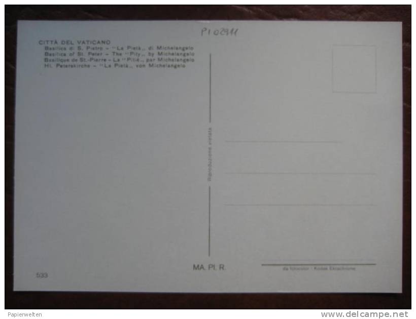 Roma - Citta Del Vaticano: Basilica Di S. Pietro - La Pieta Di Michelangelo - San Pietro
