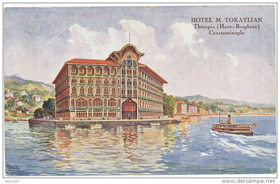 Set De 2 Cartes Hotel Tokatlian Therapia Constantinople Et Istanbul Differentes Armenie - Turquie