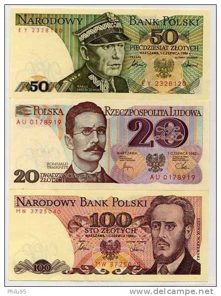 Lot 3 Billets De Pologne - Pologne