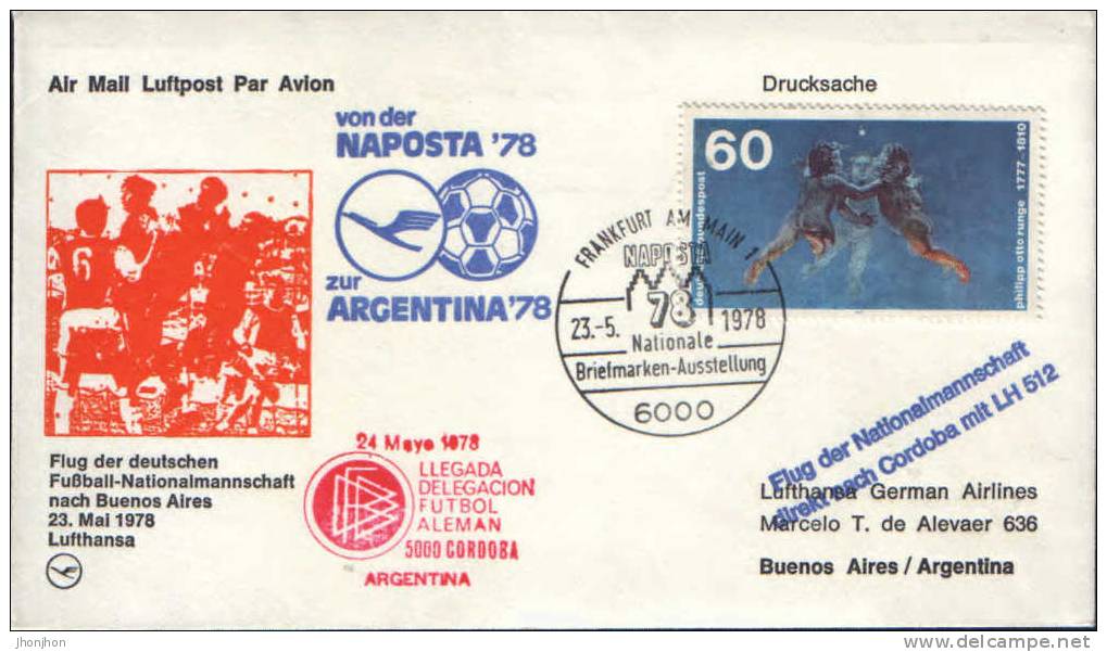 Argentina-Cover X 2/set 1978-Football World Cup -Arrival Of German Football Delegation In Cordoba In May 24-2/scans - 1978 – Argentine