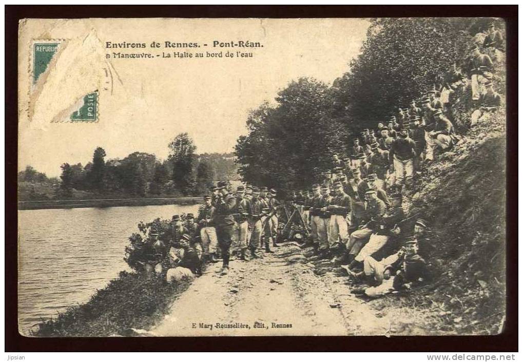 Cpa Du 35  Rennes Environs Pont Réan  En Manoeuvre  La Halte Au Bord De L' Eau   V6c - Rennes