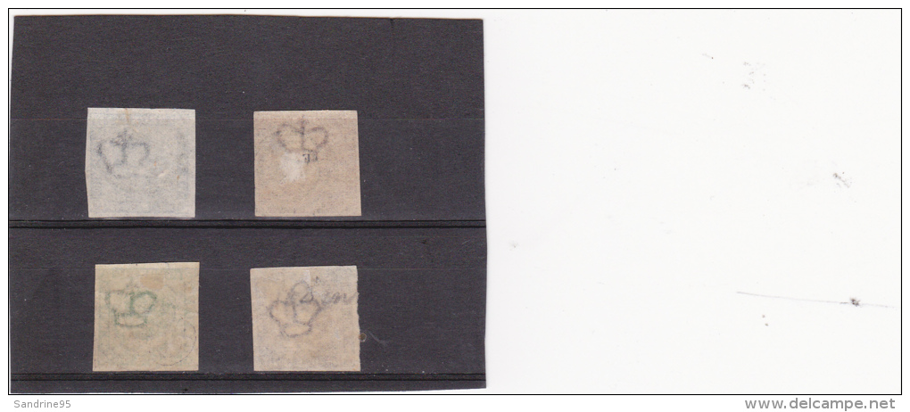 DANEMARK 4 TIMBRES ANCIENS DE 1854 - Used Stamps