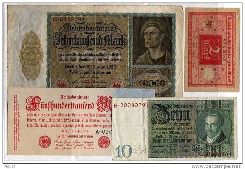 Lot 4 Billets D'Allemagne - Administration De La Dette