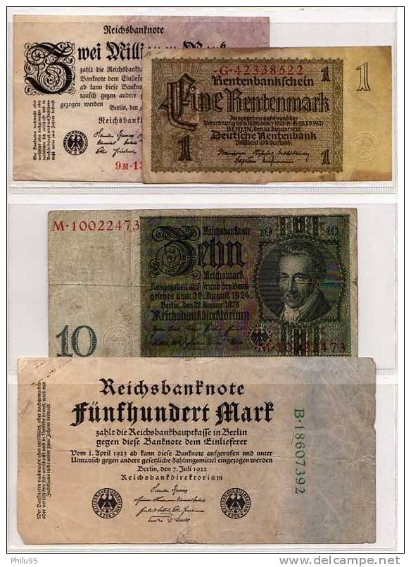 Lot 4 Billets D'Allemagne - Bestuur Voor Schulden