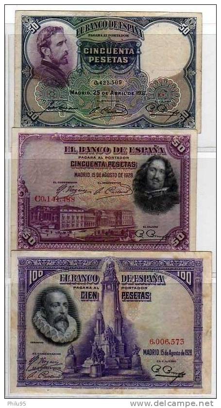 Lot 5 Billets Espagnols -  Collezioni