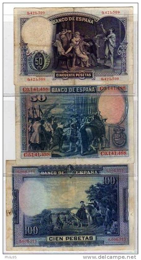 Lot 5 Billets Espagnols -  Colecciones