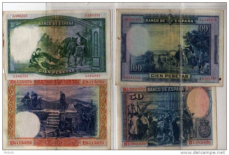 Lot 4 Billets Espagnols -  Collections