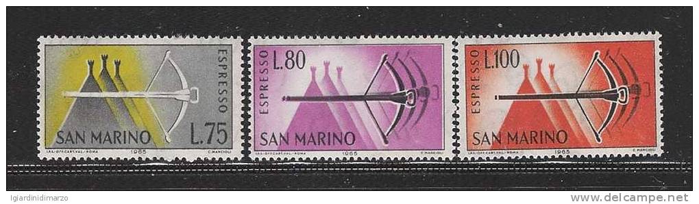SAN MARINO - ESPRESSI - 1966: 3 Valori Nuovi S.t.l. Tipo BALESTRA - In Ottime Condizioni. - Express Letter Stamps