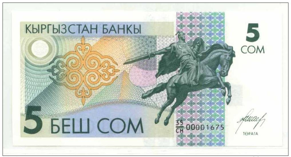 O. Kirghizistan : 5 Som 1993 (unc) - Kirghizistan