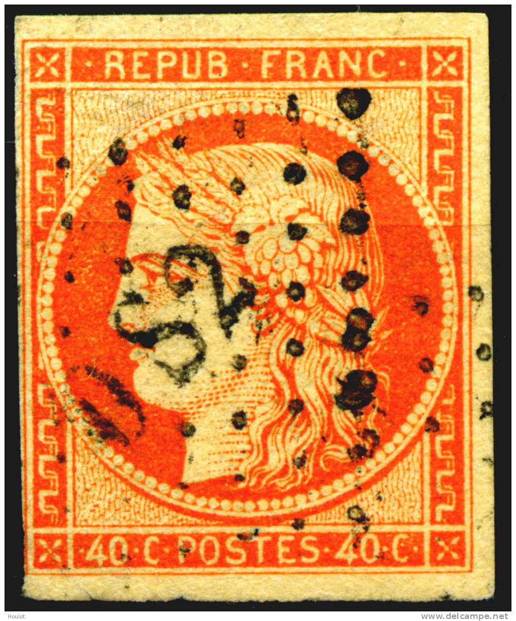 Frankreich Mi. N°+ Dallay N° 5c Orange Foncé 1850, Freimarken: Ceres Mit Pariser Bureaux Stempel DS2 Rue De Clery, - 1849-1850 Ceres