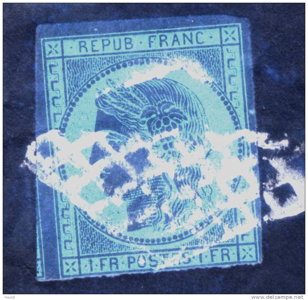 Frankreich Mi. N° 7 Auf Brief Dallay N° 6 Sur Lettre In  Carmin Foncé Mit Rollenstempel Grille Sans Fin, Diese N° 6 Ist - 1849-1850 Ceres