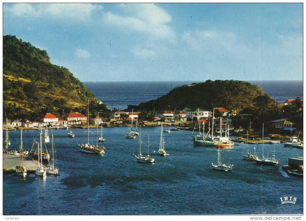 Guadeloupe,saint  Bathelemy,vue Sur La Rade,view Of The Read Stead,bateaux,voiliers,mer Bleue,rare - Saint Barthelemy