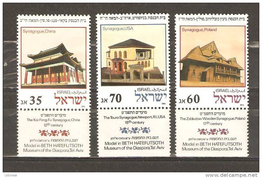 ISRAEL 1988 - SYNAGOGES - CPL. SET  - MH MINT HINGED - Moscheen Und Synagogen