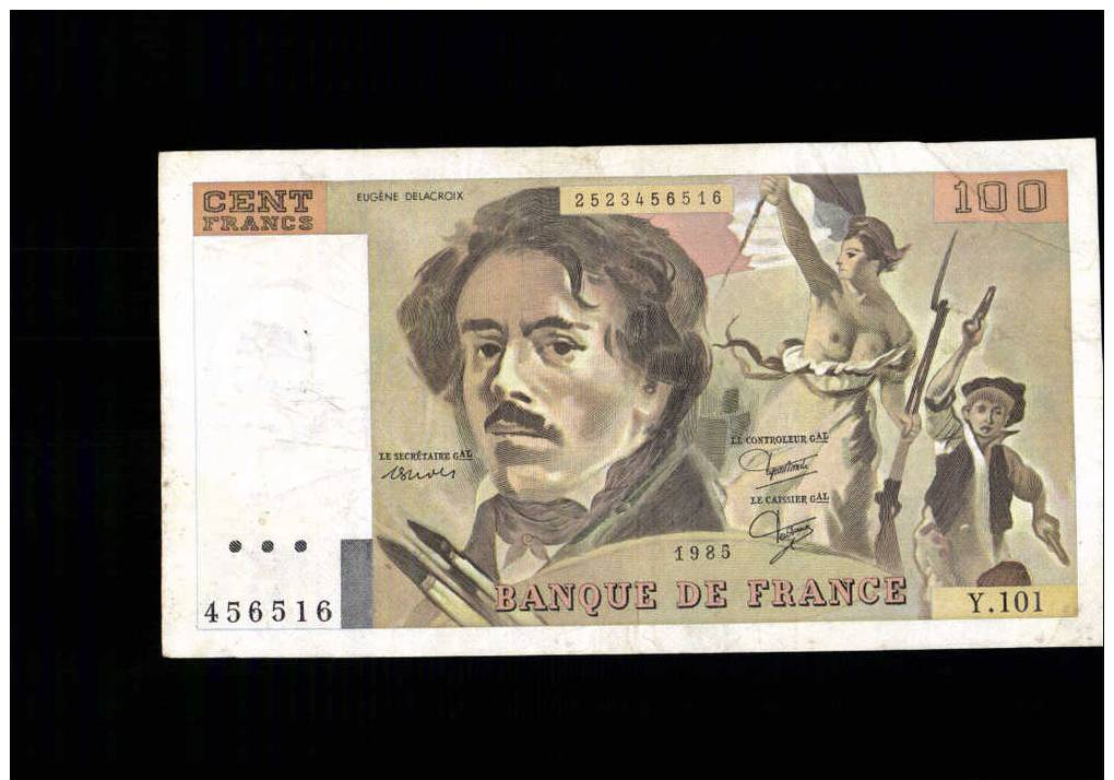 100 Francs Delacroix        1985     Lettre Y.101 - 100 F 1978-1995 ''Delacroix''